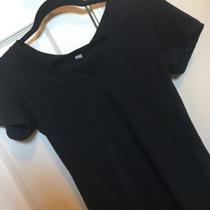 Black V-neck Tee